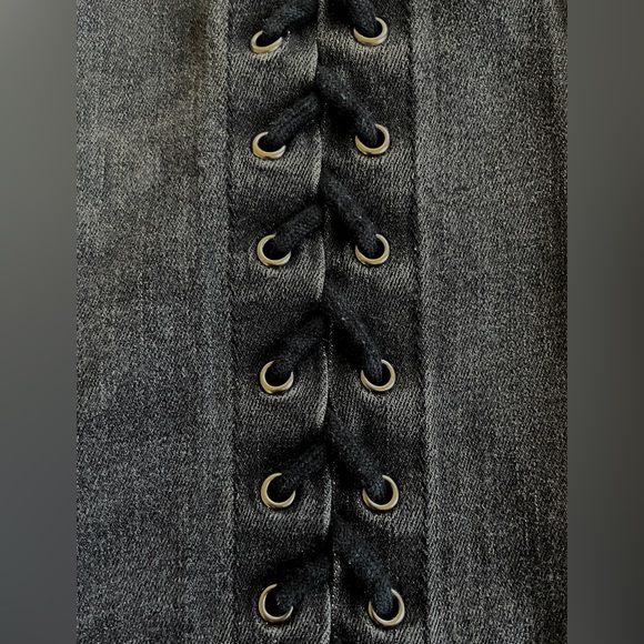 Black Skinny Jeans with Lace-Up Details - Picture 4 of 7